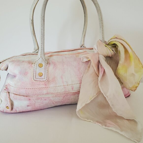 Celine leather purse hobo top handle handbag pink white orange yellow ivory nino - Picture 5 of 16